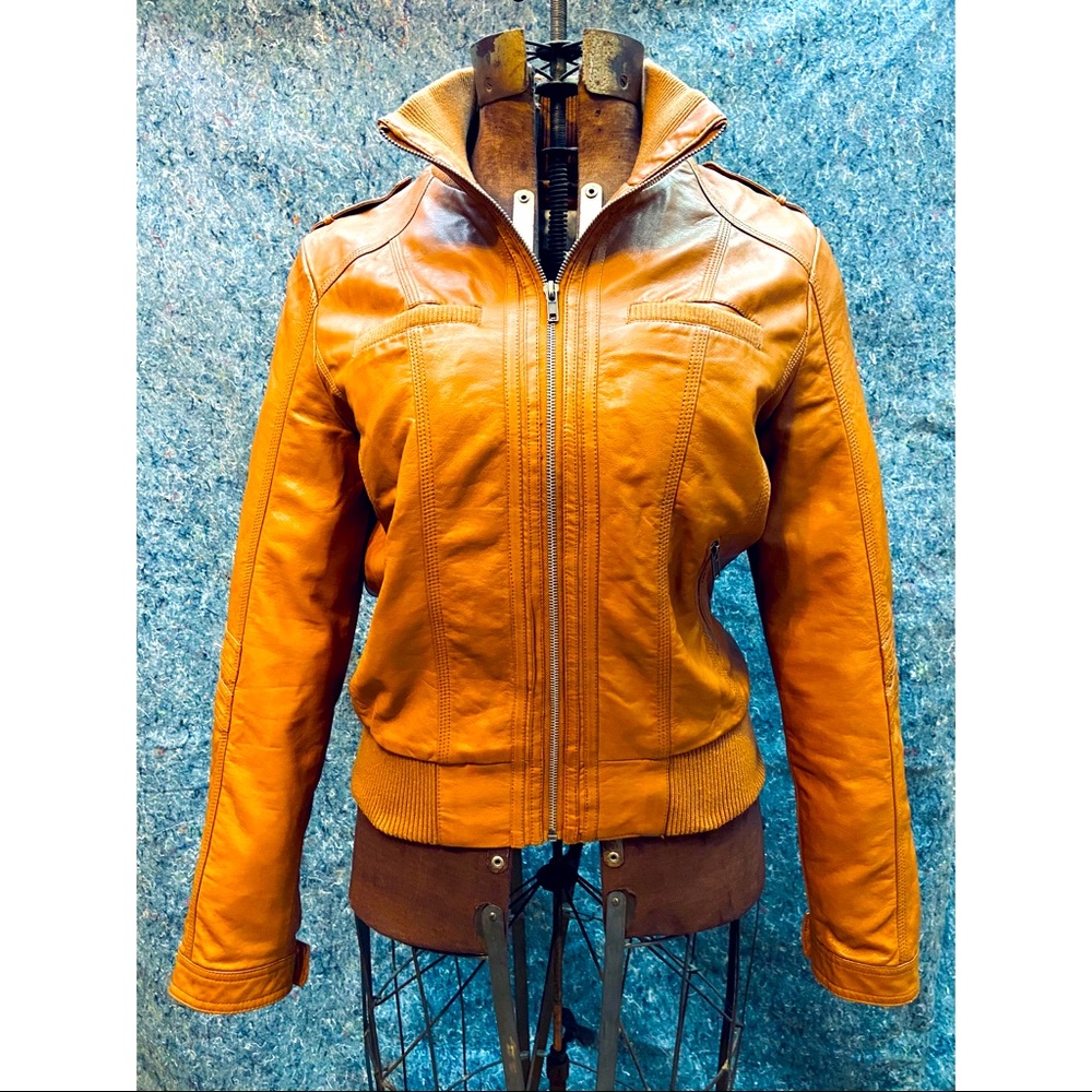 Xhiliration Tan Bomber Jacket